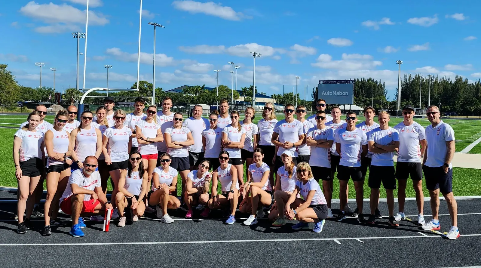 Polish National Track and Field Team group photo at the training camp in Miami