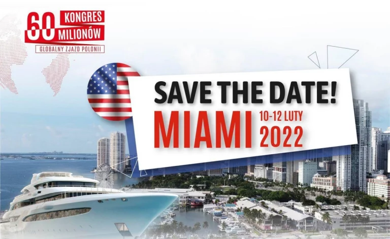 60 Million Congress save the date graphic for Miami, February 10 to 12, 2022, with the Miami skyline and a yacht