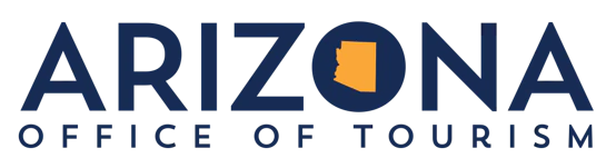 Arizona Office of Tourism logo with the outline of the state of Arizona