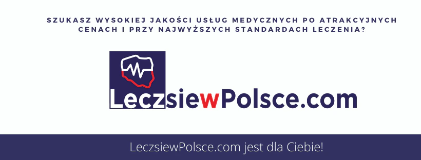 LeczsiewPolsce.com Facebook cover with the portal logo and a Polish slogan about quality medical care at attractive prices