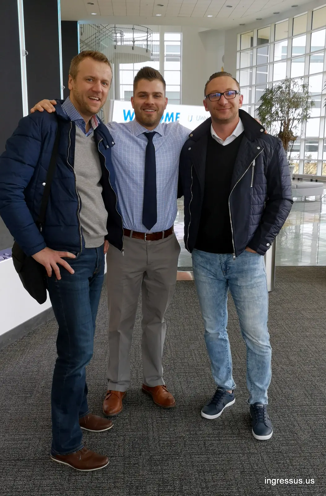 Ingressus with Michal Czartoryski in the lobby of United Wholesale Mortgage headquarters in Pontiac, Michigan